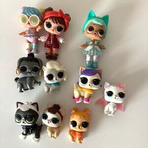 Bundle Lot of 10 LOL Surprise Series Dolls Without Accessories